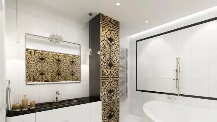 कलाको डिश-शैलीको शैली बाथरूम (phote photos फोटोहरू): बाथरूम सजावट। आन्तरिकका सुन्दर उदाहरणहरू 21443_38