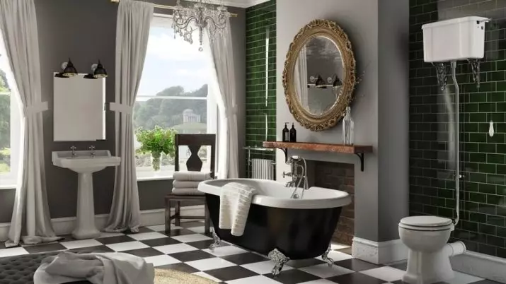 Art deco-style bathroom (39 mga larawan): dekorasyon ng banyo. Mga magagandang halimbawa ng loob 21443_8