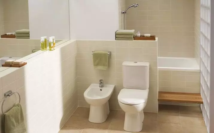 Distanca midis bidet dhe tualetit: shkalla e distancës në instalimin e hidraulikeve midis instalimeve. Distanca minimale dhe të rehatshme 21452_10