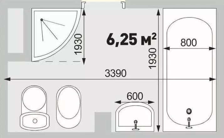 Avståndet mellan bidé och toalett: avståndet vid installationen av VVS mellan installationer. Minsta och bekväma avstånd 21452_7