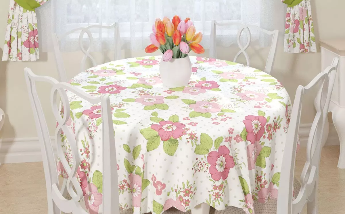 Kitchen Table (49 photos): Transparent silicone kitchen tablecloth, beautiful oilcloth in rolls and other options 21465_36
