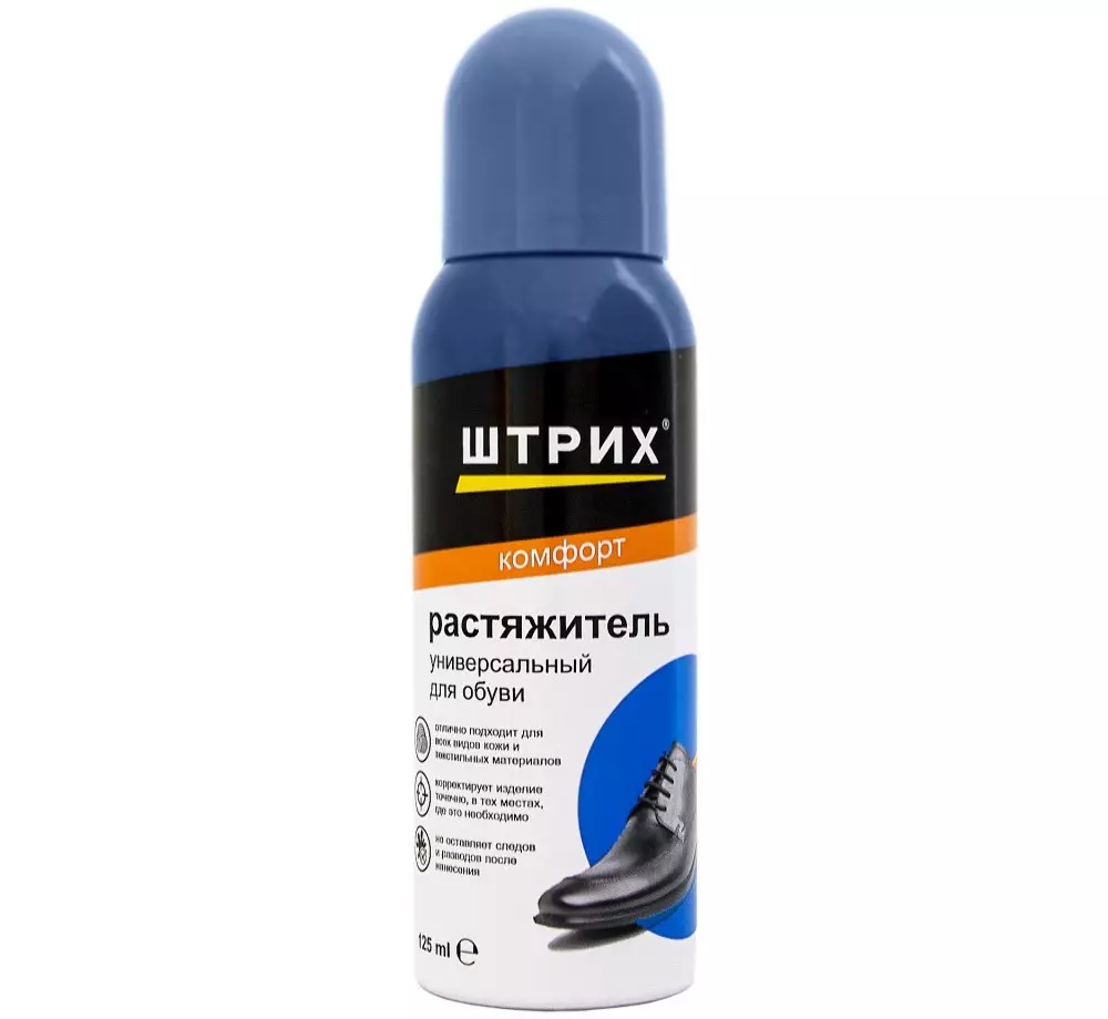 Stretcher for shoes: spray for stretching natural and artificial leather. How to use a leather and other footwear tool? Review reviews 21489_13