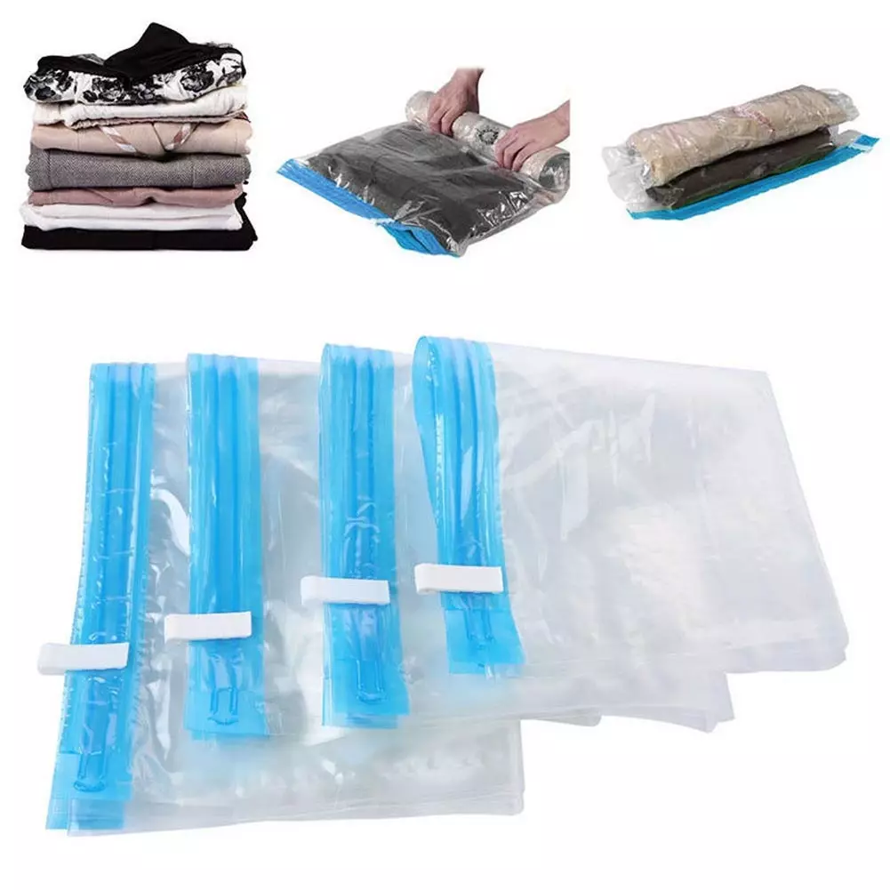 Paquetes de almacenamento de baleiro: envasado de tamaño grande e pequeno para a roupa. Como usar paquetes para un envasado? Comentarios 21510_17