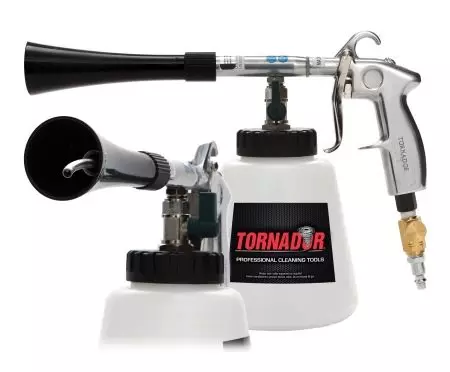 Tornador: Kaip naudoti interjero cheminio valymo įrenginį? Pistoleto veikimo principas su kompresoriumi automobilio valymui, prietaiso apžvalgos 21515_11