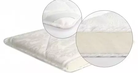 Sinasaklaw ng latex mattress: Mga modelo na gawa sa natural at artipisyal na latex makapal 3 at 6 cm, kutson na sumasaklaw sa 160x200, 180x200 at 140x200, mga review 21576_13