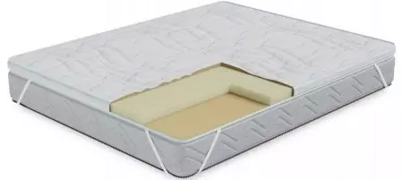 Sinasaklaw ng latex mattress: Mga modelo na gawa sa natural at artipisyal na latex makapal 3 at 6 cm, kutson na sumasaklaw sa 160x200, 180x200 at 140x200, mga review 21576_22