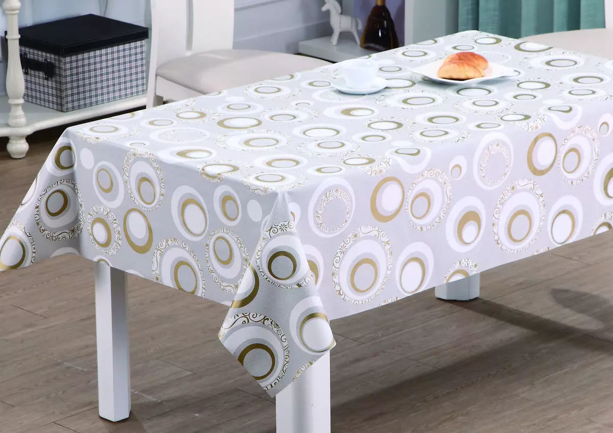 ქსოვილის დაფუძნებული oilcloth: წებოვანი cutlence tablecloths გერმანიიდან და PVC წებოს შესახებ ქსოვილები საწყისი იტალიიდან, სხვა ვარიანტი სამზარეულო 21592_13