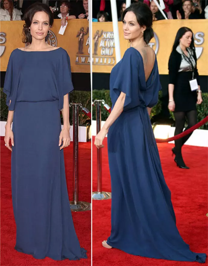 Geschlossenes Kleid mit offener Back Angelina Jolie