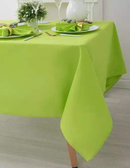 estovalles verds foscos: estovalles monofònics verdes a la taula i gris-verd, opcions de configuració. Roba de llit i Jacquard, forma ovalada i rodona Estovalles en l'Interior 21601_20
