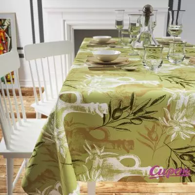 Manteles verdes: manteles monófonicos verdes oscuros en la mesa y green-green, opciones de configuración. Ropa de cama y jacquard, manteles ovalados y redondos en el interior. 21601_6