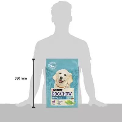 Droege feed Purina Dog Chow: komposysje. Folwoeksen feed en oare produkten. Algemiene beskriuwing 21636_3