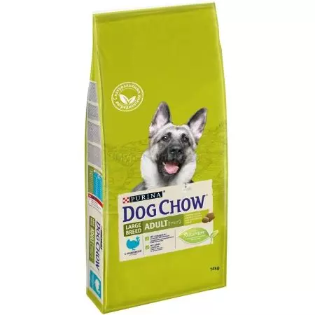 Dry sa pagpakaon sa Purina Dog Chow: Pagsulat. Adult feed ug uban pang mga produkto. Kinatibuk-ang paghulagway 21636_6