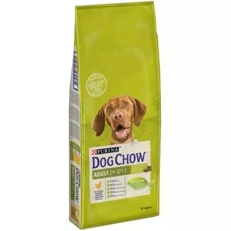 Dry sa pagpakaon sa Purina Dog Chow: Pagsulat. Adult feed ug uban pang mga produkto. Kinatibuk-ang paghulagway 21636_8