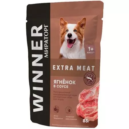 Vítěz krmiva: Suchý krmivo z Miantorg pro zvířata a mokré, extra maso a další krmiva, jejich složení. Recenze recenze 21637_24