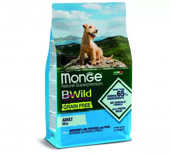 Monge Pes Feed: Zloženie konzervovaných potravín (mokré psie) a suché krmivá, pakety 12-15 kg. Posolový krém s jahňacím psom Bwild Obilie zadarmo a ďalšie produkty, recenzie 21642_15
