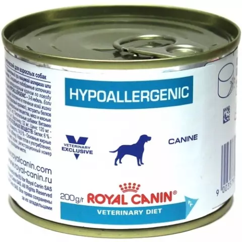 Våt mat for hunder Royal Canin: Hermetisert mat, Kylling Pate og edderkopper med flytende fôr, utvinning og andre produkter, sammensetning 21644_10