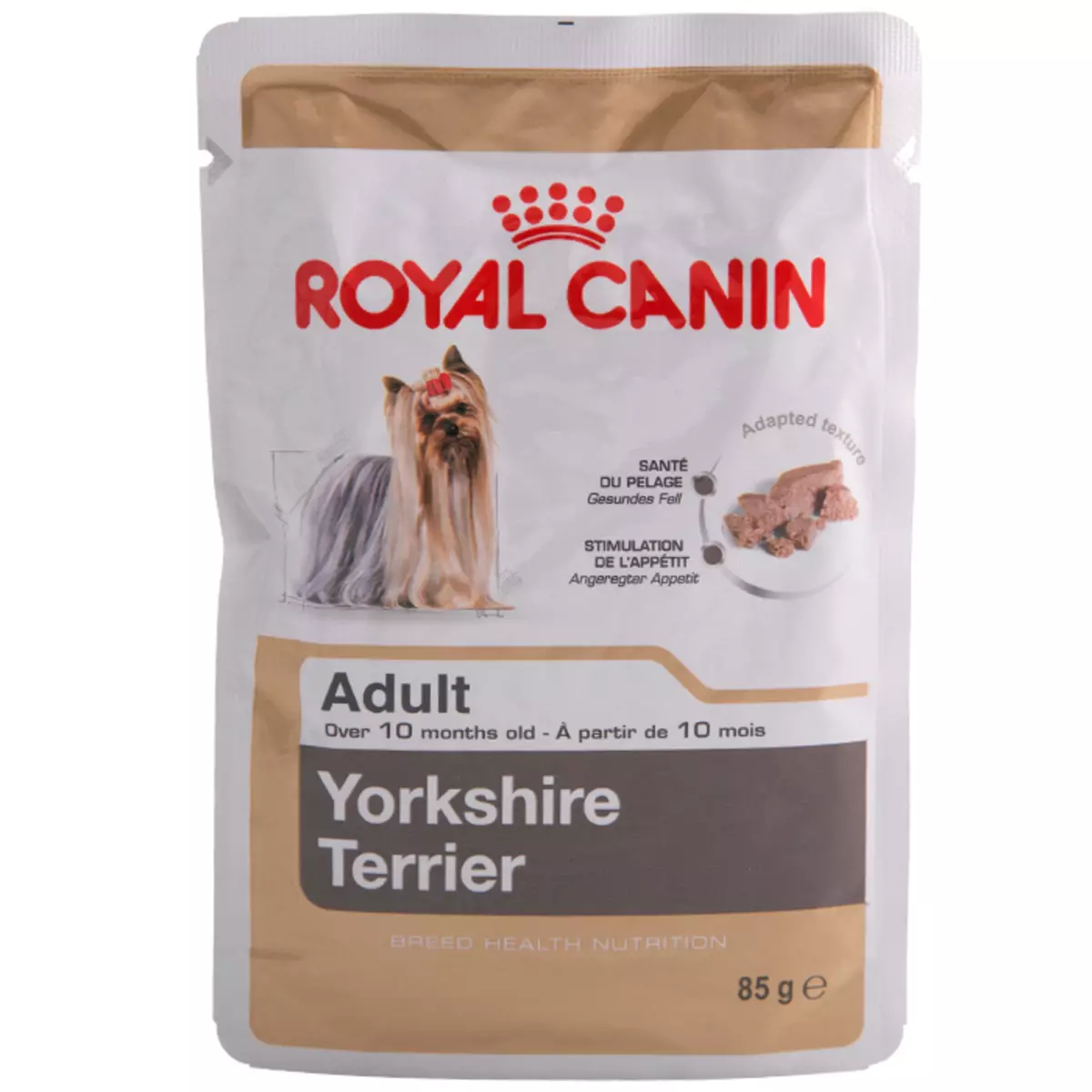Krmivo Royal Canin pre Yorkshire Teriér: Pre šteniatka a dospelých psov, suché a mokré potraviny, ich zloženie. Nuance of kŕmenie 21645_3