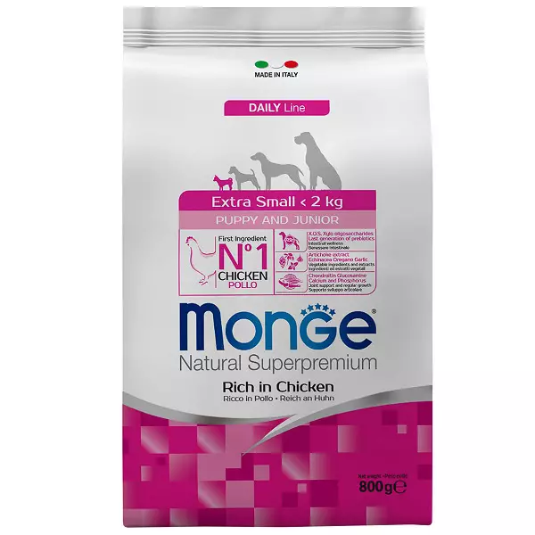 Keemiline MONGE toita koertele: kompositsioonist. Itaalia sööda lambaliha ja riisi, küüliku ja muude toodete täiskasvanud koerad ja kutsikad 21646_11