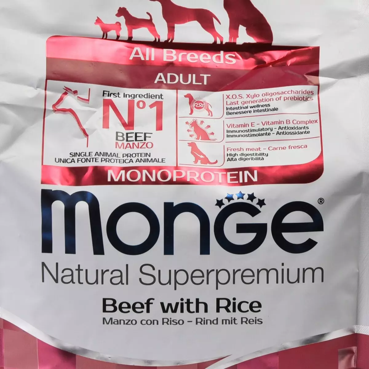 Dry Monge Feed for Dogs: ترکیب. خوراک ایتالیایی با بره و برنج، با خرگوش و سایر محصولات برای سگ های بزرگسالان و توله سگ 21646_8