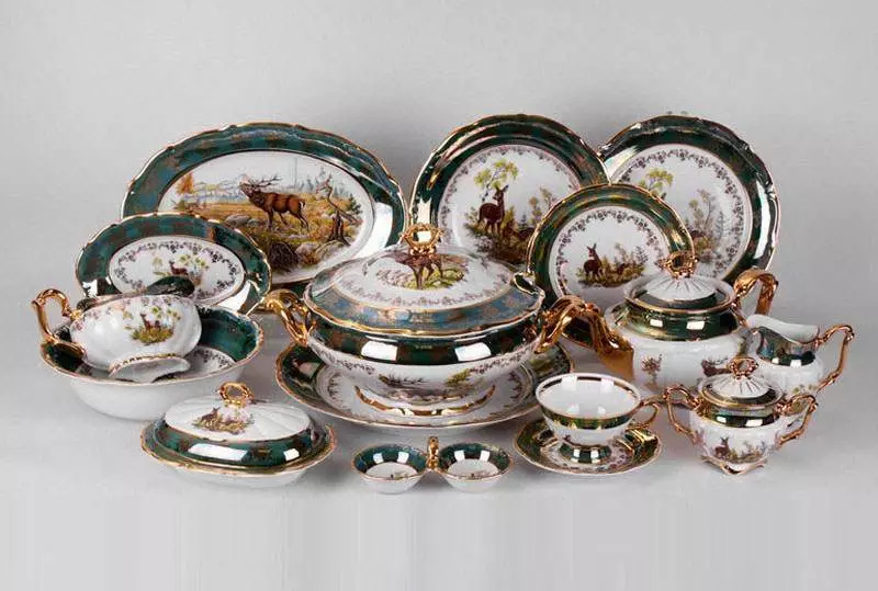 Conxuntos de porcelana: conxuntos de pratos infantís, fermosas chuletas da porcelana ósea, 