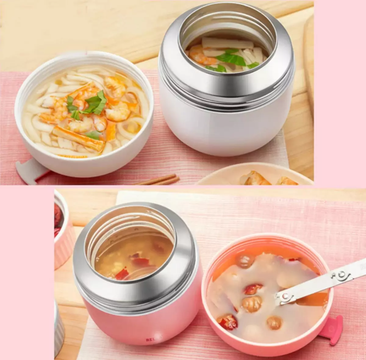 Bình giữ nhiệt cho súp: Thermos súp với cổ họng rộng và cho các món ăn đầu tiên, thứ hạng của các mô hình tốt nhất. Bao nhiêu tôi có thể lưu trữ súp trong một phích nước nóng? 21728_14