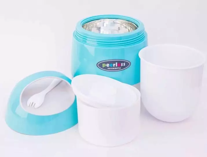 Bình giữ nhiệt cho súp: Thermos súp với cổ họng rộng và cho các món ăn đầu tiên, thứ hạng của các mô hình tốt nhất. Bao nhiêu tôi có thể lưu trữ súp trong một phích nước nóng? 21728_23