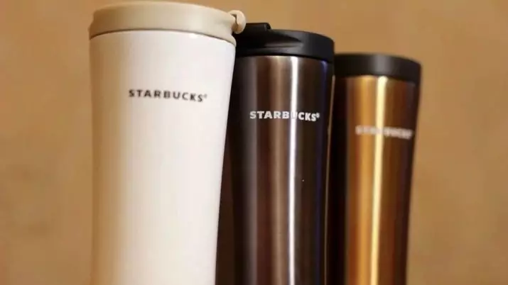 Termostini Starbucks: Panoramica dei termosi del sigillante in metallo per caffè e tè, termosi neri e rosa con un volume di 450 ml e altri modelli, recensioni dei clienti 21757_16