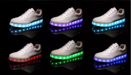 Sneakers Luminous (58 Lluniau): LED a modelau LED, faint o sneakers sydd gyda goleuadau, meintiau ac adolygiadau 2175_38