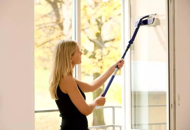 Mop for washing windows (26 photos): Magnetic options with a telescopic handle for washing outside, like washing, models 