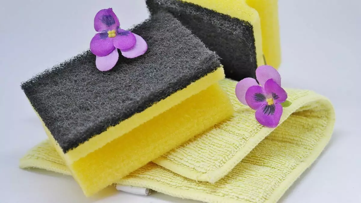 Sponges за миење садови (43 фотографии): Што ги прави? Абразивна и еко-пријателска, црна пена и други видови. Колку често треба да го промените сунѓер? 21833_2