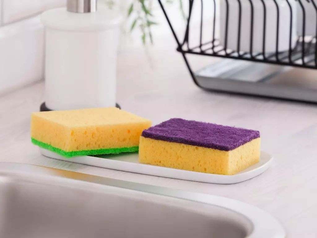 Sponges за миење садови (43 фотографии): Што ги прави? Абразивна и еко-пријателска, црна пена и други видови. Колку често треба да го промените сунѓер? 21833_4
