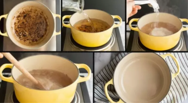Comment nettoyer la casserole en aluminium? 24 Photo Que nettoyer les plats de Nagara à la maison, comment laver le vol noir et noir à l'intérieur 21843_19