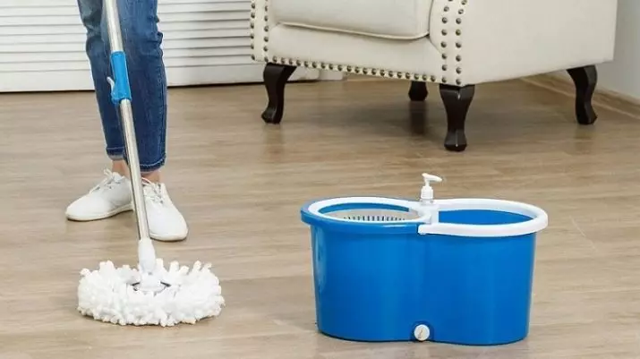 Mopuri cu o găleată: MOP de autocurățare cu o găleată pentru spălarea podelelor și curățenii, modelele plate și cu centrifuga rotundă. Cum de a alege un set? 21863_13