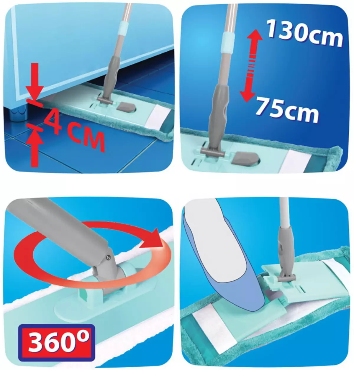 MOPS HAUSMANN：スピープ機構を備えたスピンとバケット付き。交換可能なノズルとMOPの雑巾。モップはどのように機能しますか？ 21892_12