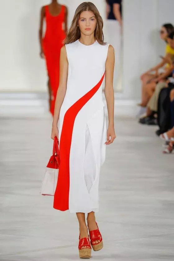 Fashionable white and red season dress spring-summer 2016