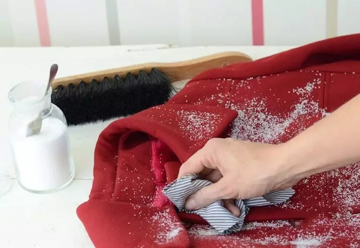 Como limpar o revestimento de drapeamento em casa sem lavar? 15 Foto O que remover a contaminação de um colarinho, como em casa para trazer o produto em ordem 21932_11