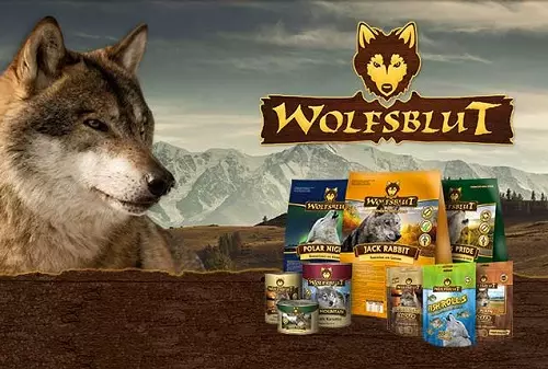 WolfSblut إطعام الكلب: للكلاب والكلاب الكبار، وتكوين الأعلاف الجافة الكلب مع الذئب على العبوة. الغذاء للكلاب الصغيرة والمتوسطة والسلالات كبيرة. تقييم 22014_15