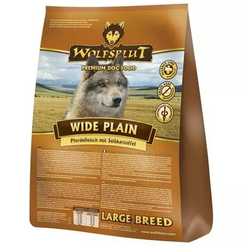 WolfSblut إطعام الكلب: للكلاب والكلاب الكبار، وتكوين الأعلاف الجافة الكلب مع الذئب على العبوة. الغذاء للكلاب الصغيرة والمتوسطة والسلالات كبيرة. تقييم 22014_23