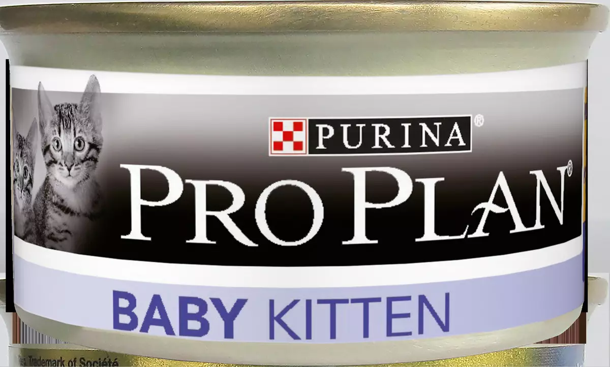 Wet Feed Purina Pro Plan for Kattunger: Sammensætningen af ​​Patestones. Pugi og Canned Junior, deres anmeldelse 22017_14