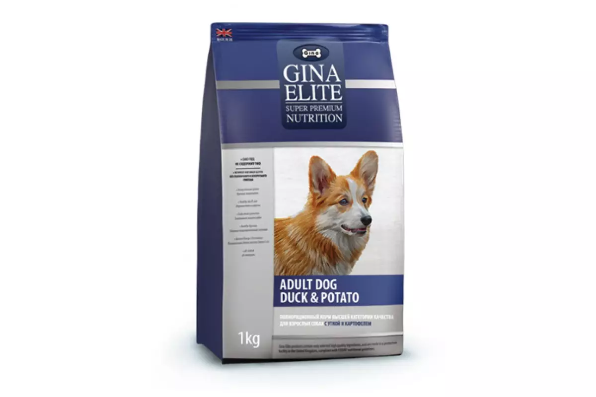 Gina Feed: za mačke i pse, suhu elitu i druge proizvode. Sastav hrane za mačiće i odrasle mačke, som za sterilizirane životinje 22022_27