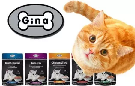 Gina Feed: za mačke i pse, suhu elitu i druge proizvode. Sastav hrane za mačiće i odrasle mačke, som za sterilizirane životinje 22022_3