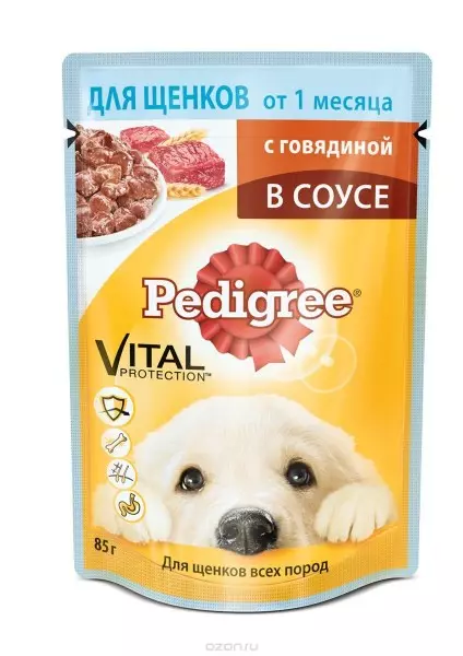 Pedigree maka ụmụ nkịta: Ihe mejupụtara ahịhịa na mmiri, 