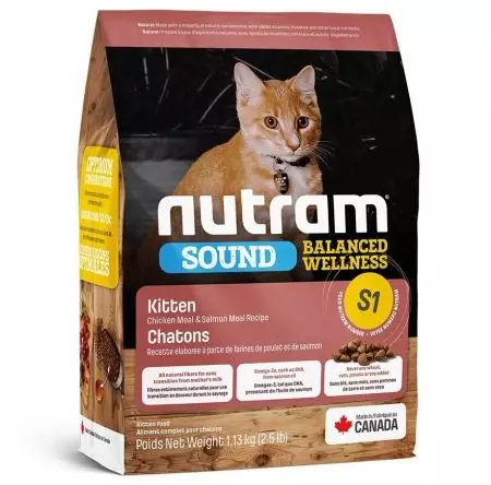 Nutram: gatos para gatos y perros de pequeñas y otras razas, para gatitos y cachorros. La composición de la alimentación del felino seco y del perro, su revisión. 22028_19