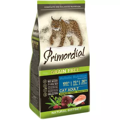 Makanan primordial: pakan petir kering, untuk breed kecil, untuk kucing yang disterilkan dan jenis lainnya, komposisi 22038_13