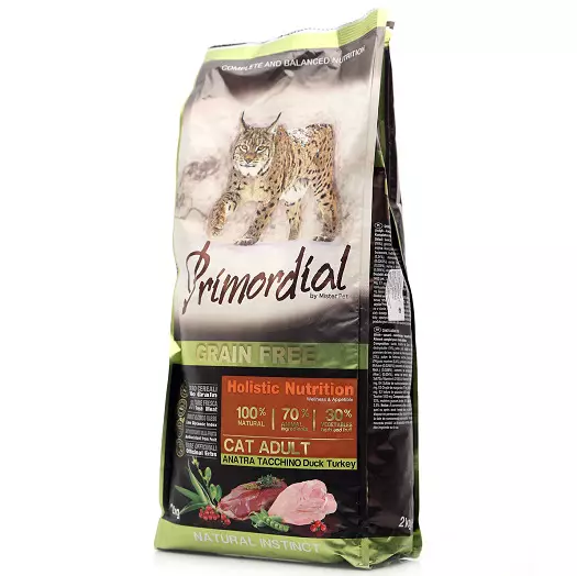 PRIMORDIAL FOOD: Dry lightning feed, for small breeds, for sterilized cats and other types, composition 22038_9