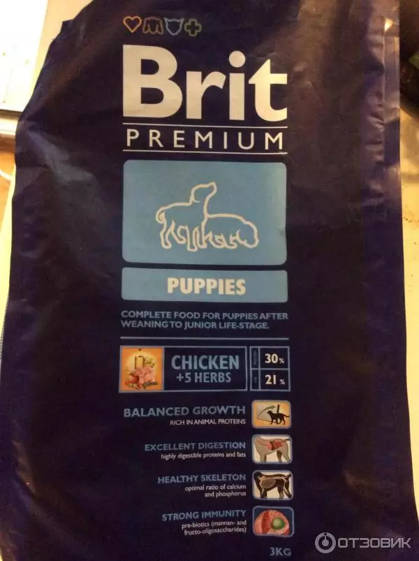 Ushqim i thatë për qentë Brit: Përbërja e ushqimit për të rriturit dhe qentë e moshuar me një qengji prej 15 kg, ushqim të tjerë të qenve, rishikime të rishikimit 22046_19
