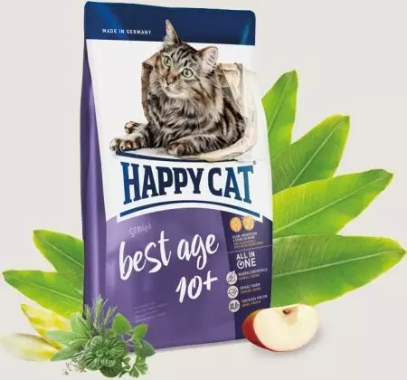 Feed do gato do gato feliz: a composição do alimento molhado e seco para gatinhos e gatos esterilizados, alimento para gatos castrados. Avaliações 22070_18