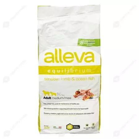 Makanan untuk anjing Alleva: Holistik untuk anak anjing dan makanan kering lain, komposisi dan kajian mereka. Kelebihan dan kekurangan. Ulasan 22072_16
