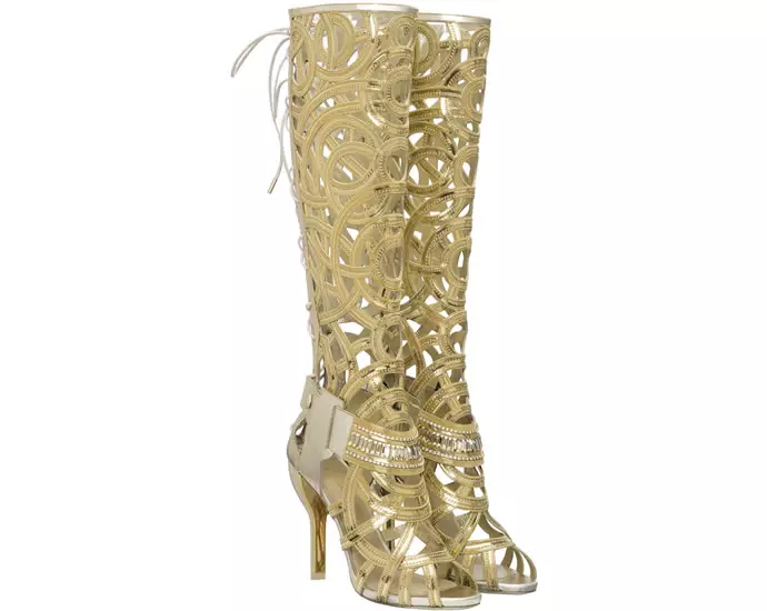 Златни обувки (49 снимки): Зимните модели с златист носа Casadei 2209_25