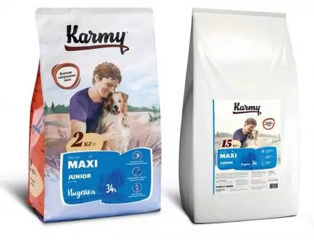 خوراک سگ Karmy: ترکیب و کلاس خوراک خشک برای نژادهای کوچک، متوسط ​​و بزرگ. تغذیه با بره، گوشت گوساله و سایر محصولات تولید کننده، بررسی 22106_15